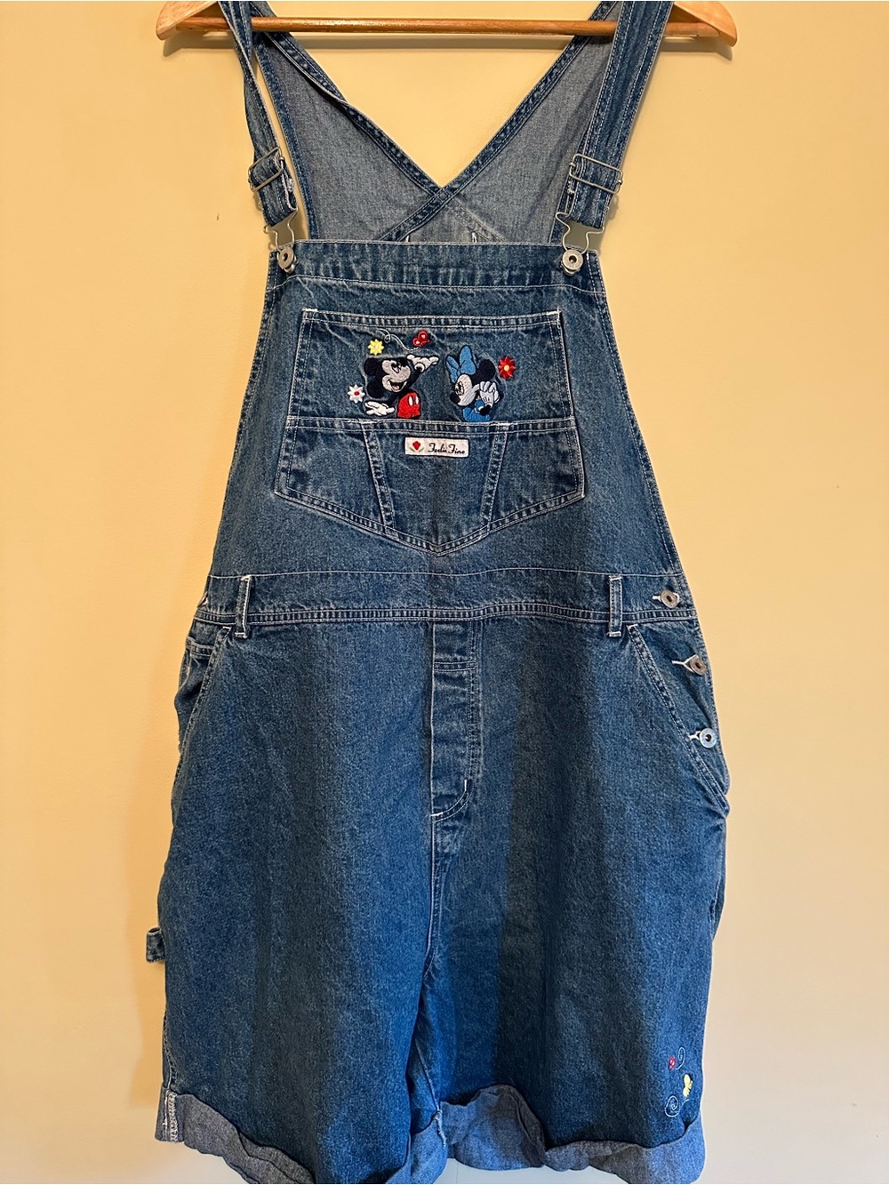 Vintage 90’s 00’s Disney Mickey Unlimited Denim Shorts Overalls 22W